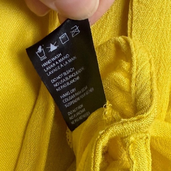 Premme Mustard Yellow Rayon Wrap Crop Top Short Sleeve Marigold Size 0 - Picture 7 of 11